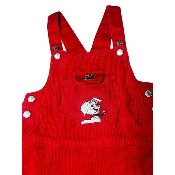Vintage Disney's 102 Dalmatian embroidered red corduroy bib overall  dress  6/6x - Picture 2 of 9